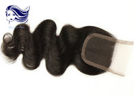 Cierre suizo blanqueado del top del cordón/negro natural de los cierres del cordón del cabello humano