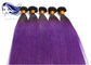 Color brasileño púrpura de Ombre de la armadura del pelo recto de 20 pulgadas para las morenitas proveedor