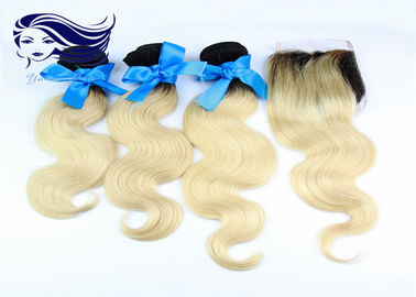 China cabello humano coloreado Peruvian de las extensiones del pelo 7A con el cierre del cordón fábrica