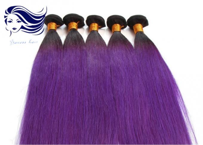 Color brasileño púrpura de Ombre de la armadura del pelo recto de 20 pulgadas para las morenitas