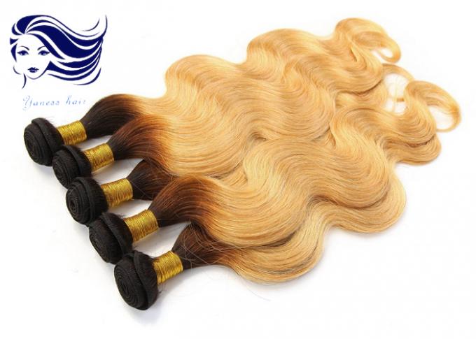 Extensiones del pelo del color de Brown Ombre, pelo coloreado Ombre del ser humano