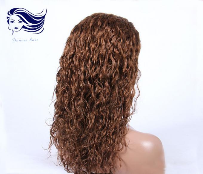 Las pelucas de cordón llenas del cabello humano real natural marrones claras con 7A califican