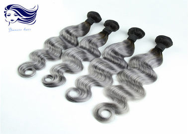 China Ombre gris coloreó el pelo brasileño de la onda del cuerpo de las extensiones del cabello humano proveedor