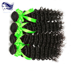 Extensiones indias del pelo de la Virgen real con los clips, pelo profundo indio de la Virgen de la onda proveedor