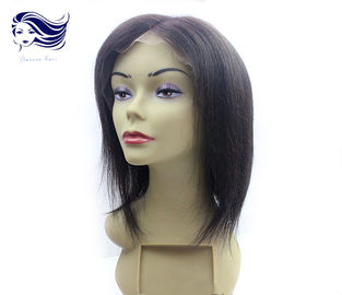China Pelucas rectas del negro delantero corto de las pelucas de cordón del cabello humano con explosiones distribuidor