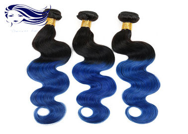 China Paquetes azules de la armadura del pelo de los Peruvian del pelo 100 del color de Ombre de la onda del cuerpo fábrica