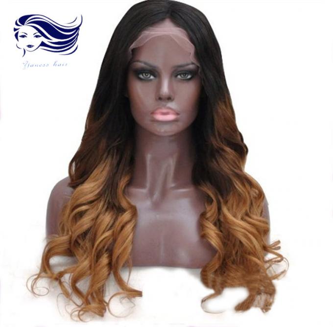 Color completo brasileño de Ombre del cabello humano de las pelucas de cordón de la Virgen sin procesar